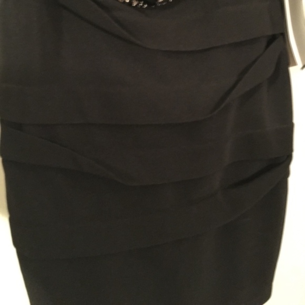 Black Jeweled Short Bandage Dress w/ Front Cutout - Picture 2 of 8